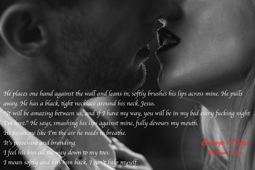 Man and woman are kissing